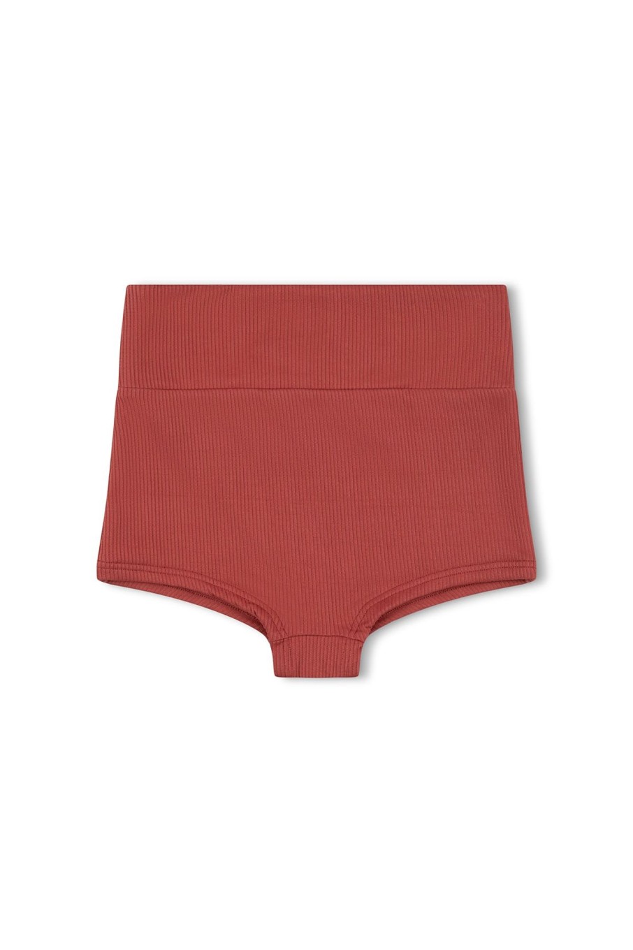 Swim Zulu & Zephyr | Mini Rib Logo Boy Short - Earth Red