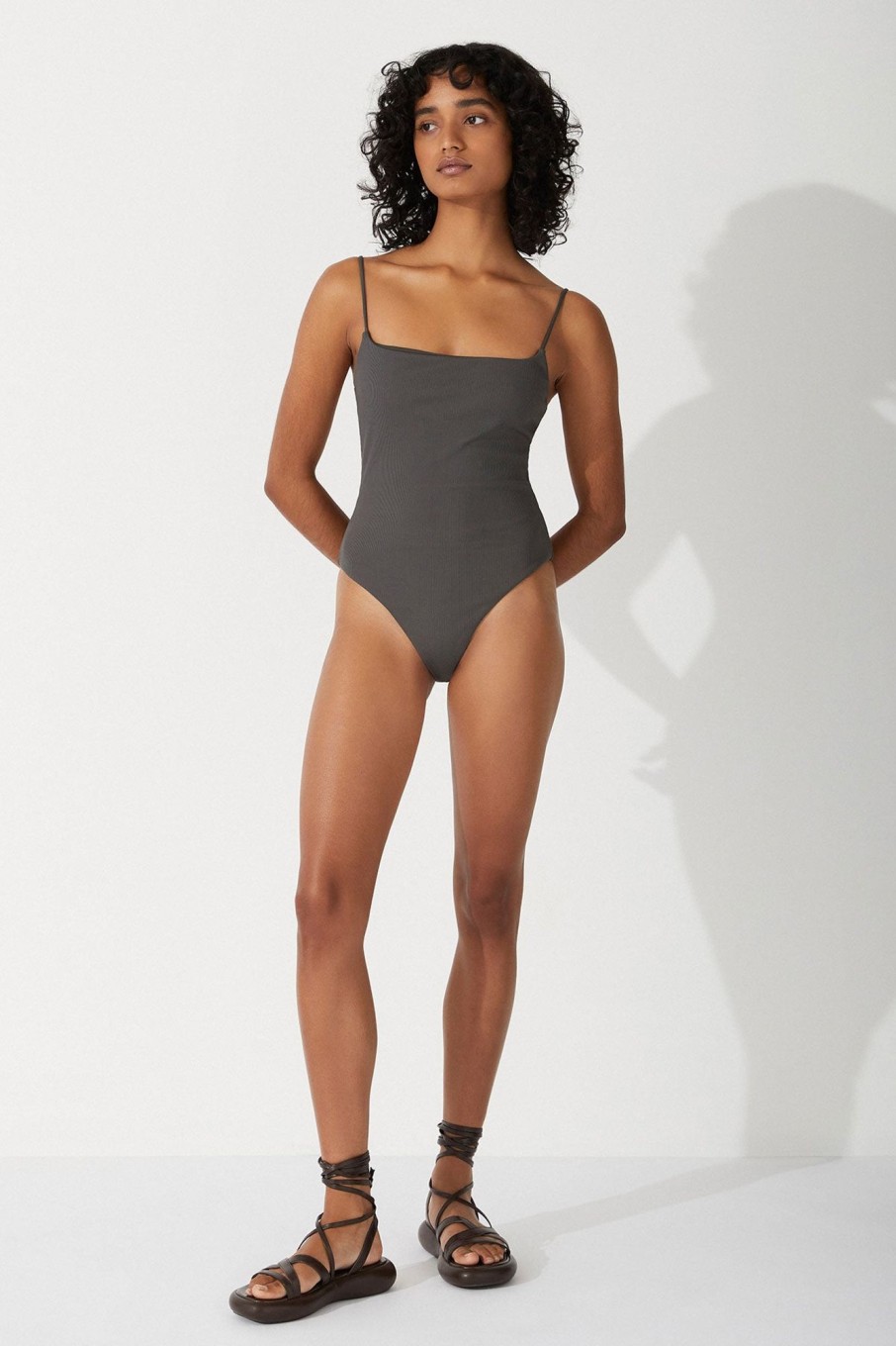 Swim Zulu & Zephyr | Charcoal Rib One Piece