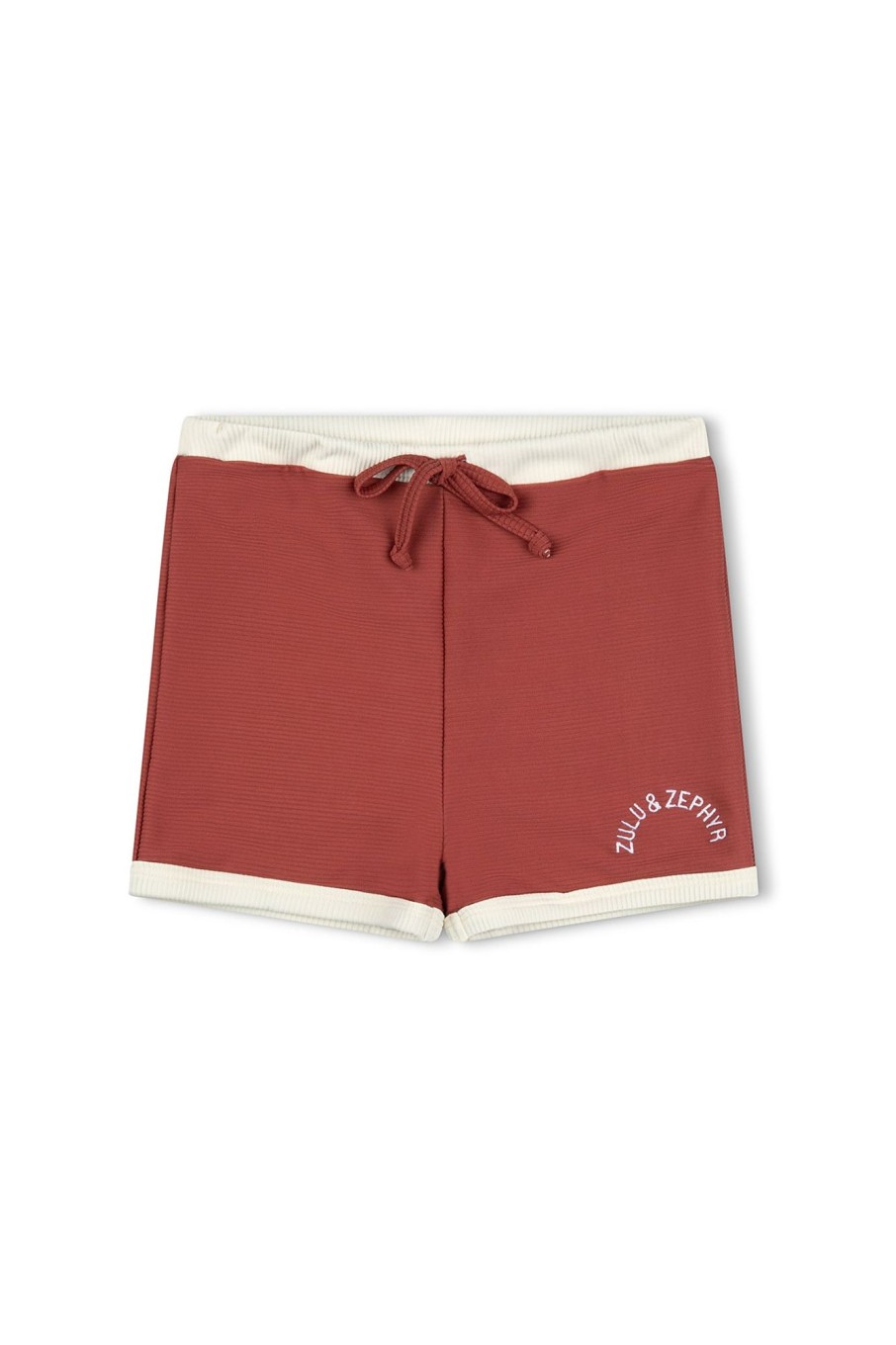 Swim Zulu & Zephyr | Mini Rib Logo Surf Short - Earth Red