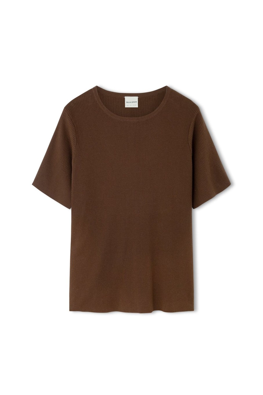 Apparel Zulu & Zephyr | Signature Rib Knit Tee - Chocolate