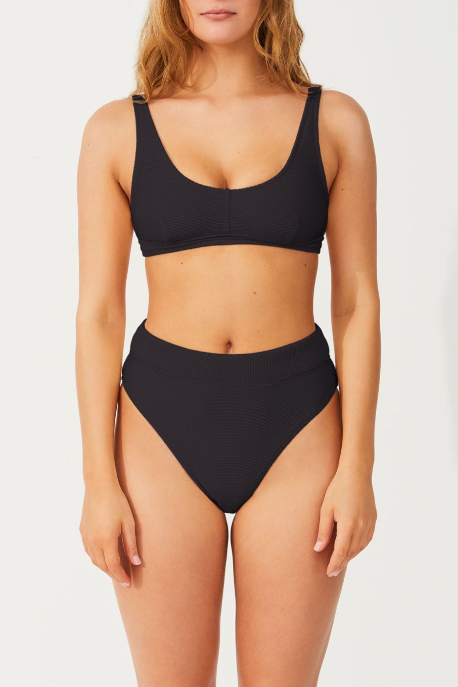 Swim Zulu & Zephyr | Signature Waistband Bralette Top - Black