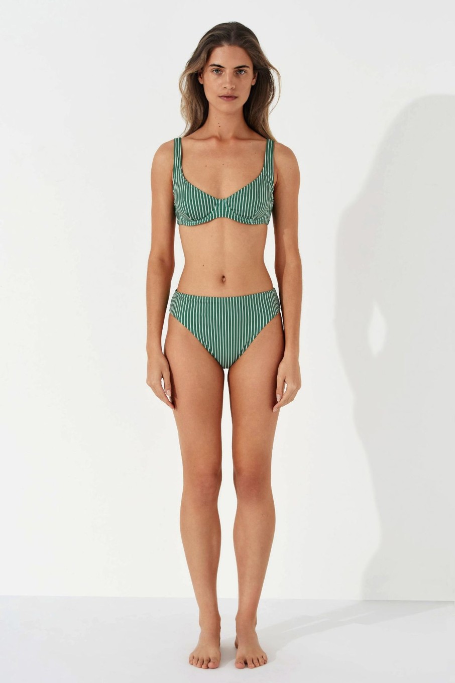 Swim Zulu & Zephyr | Pine Pinstripe Bra Cup